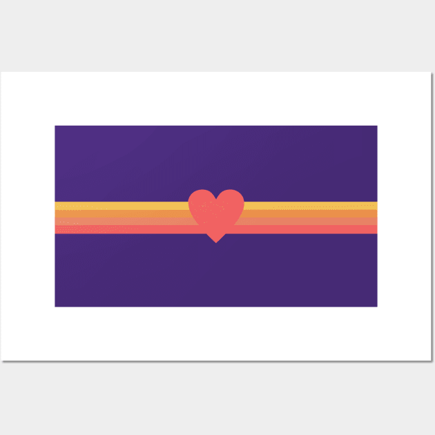 Retro Rainbow Heart Wall Art by divafern